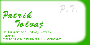 patrik tolvaj business card